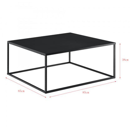 Tavolino Lebus 38x85x85 cm metallo nero opaco