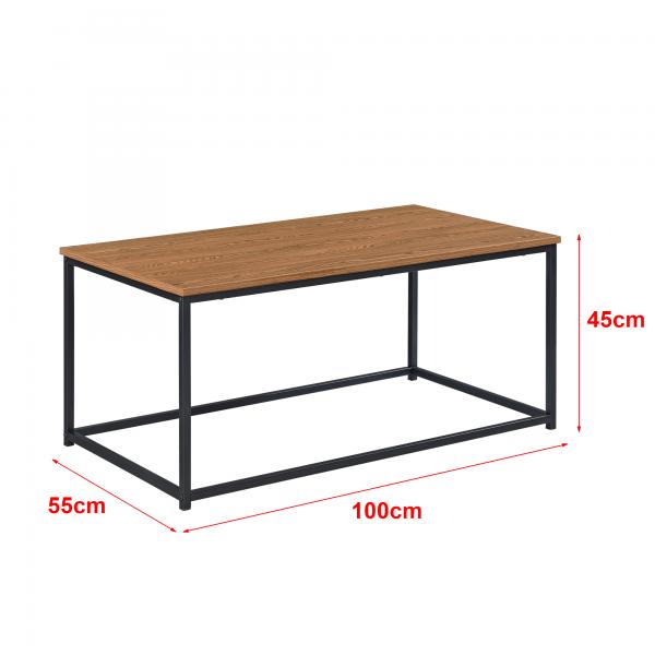 Tavolino Esbjerg 100x55x45cm Tonalità legno scuro