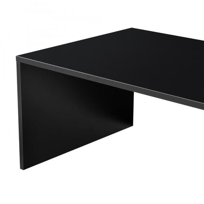 Table basse Hallsberg 34x95x50 cm noir/chêne foncé