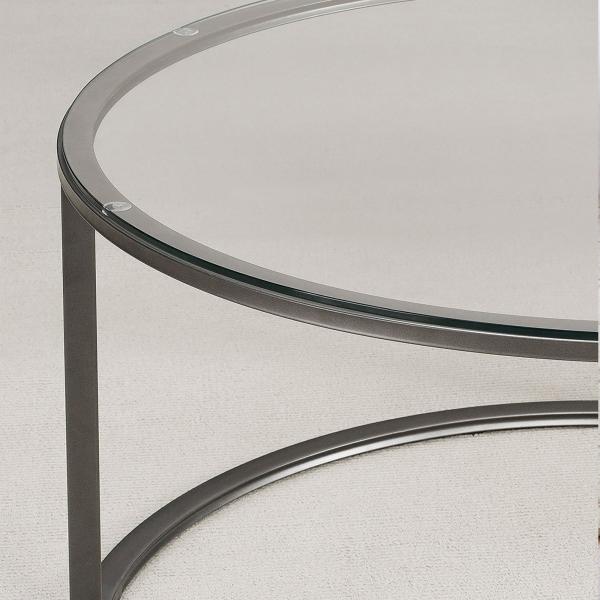 Table basse Kolari en verre clair 45 x Ø80 cm noir/transparent