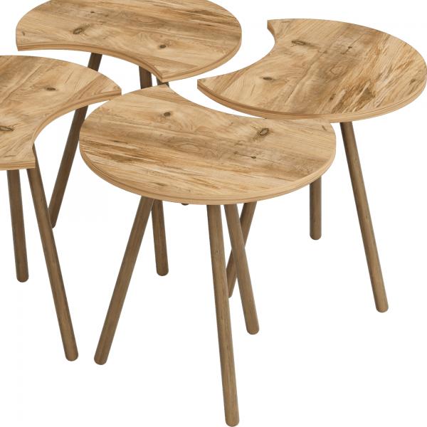 Couchtisch Højer im 4er Set 48 x 45 x 32 cm Holzoptik