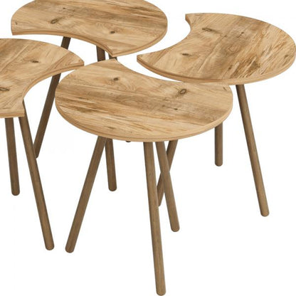 Couchtisch Højer im 4er Set 48 x 45 x 32 cm Holzoptik