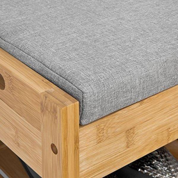 Schuhbank | Sitzbank mit Schuhregal | Breit 90cm Bambus - Palo24