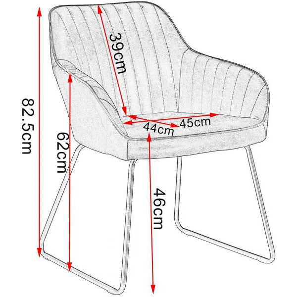 Lot de 2 chaises de salle à manger en velours modèle Stella rose