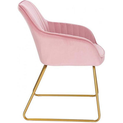 Lot de 2 chaises de salle à manger en velours modèle Stella rose