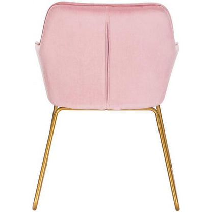 Lot de 2 chaises de salle à manger en velours modèle Stella rose