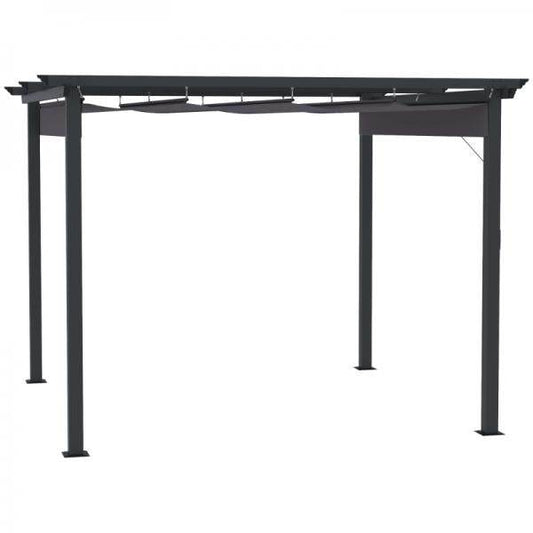 Pergola mit anpassbarem Verdeck Aluminium Grau+Schwarz 3 x 3 m - Palo24