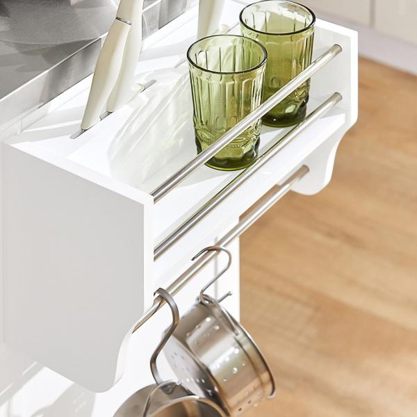 Kücheninsel | Küchenwagen Mit Erweiterbarer Arbeitsfläche | Küchenschrank Weiss