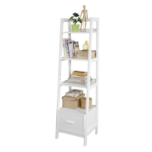 Scaffale a scala bianco | Libreria larga 44cm | mensola in legno 