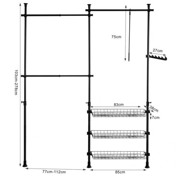 Teleskop Kleiderstange | Kleiderstangen System | Regalsystem