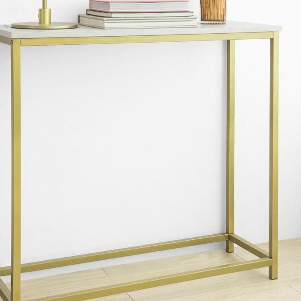 Konsolentisch mit goldenem Metallrahmen | Flurtisch | Sideboard