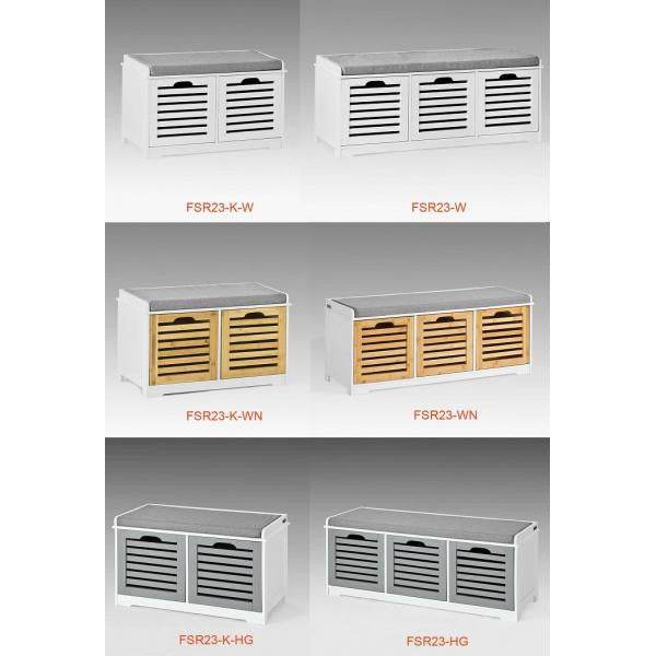 Schuhbank mit Sitzkissen | Schuhtruhe | Sitzkommode Weiss - Palo24