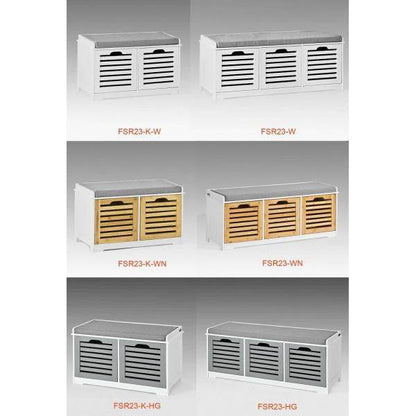 Schuhbank mit Sitzkissen | Schuhtruhe | Sitzkommode Weiss - Palo24