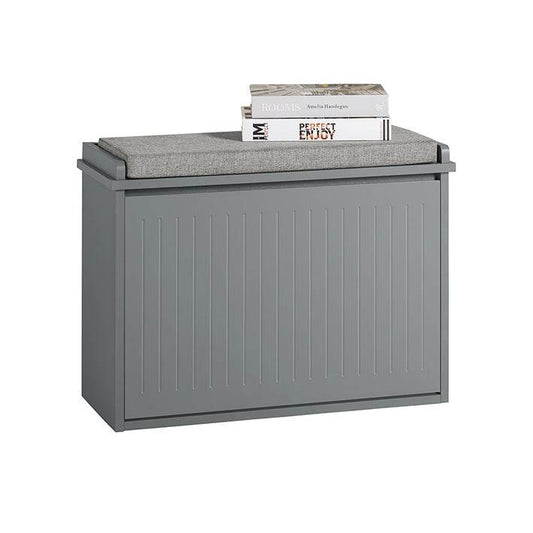 Schuhkipper | Schuhbank mit Klappe | Schuhbank mit Sitzkissen | Hellgrau| FSR98-HG - Palo24