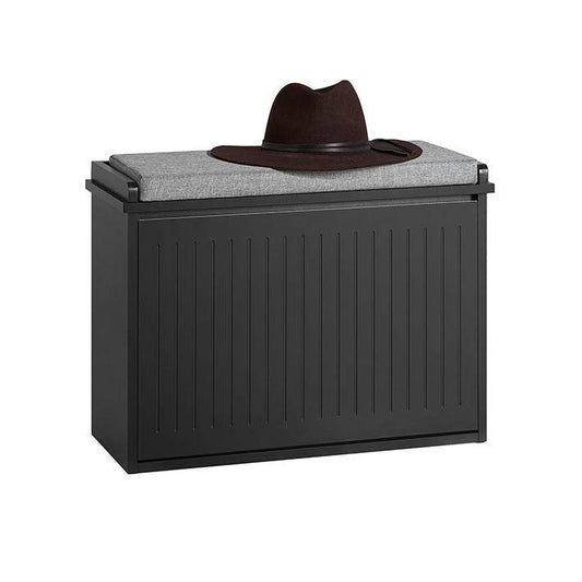 Schuhkipper | Schuhbank mit Klappe | Schuhbank mit Sitzkissen | Schwarz | FSR98-SCH - Palo24