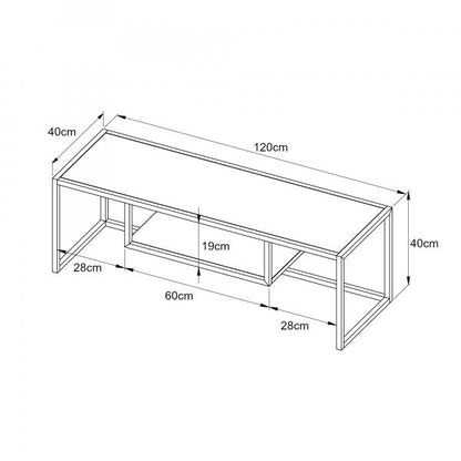 Fernsehtisch Isokyrö 120x40x40cm Metall Schwarz