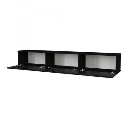 Fernsehschrank Vihti 180x31x29,5cm Marmor, schwarz