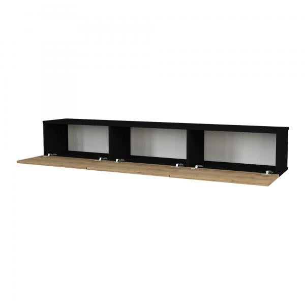 Fernsehschrank Vihti 180x31x29,5cm Schwarz/Eiche