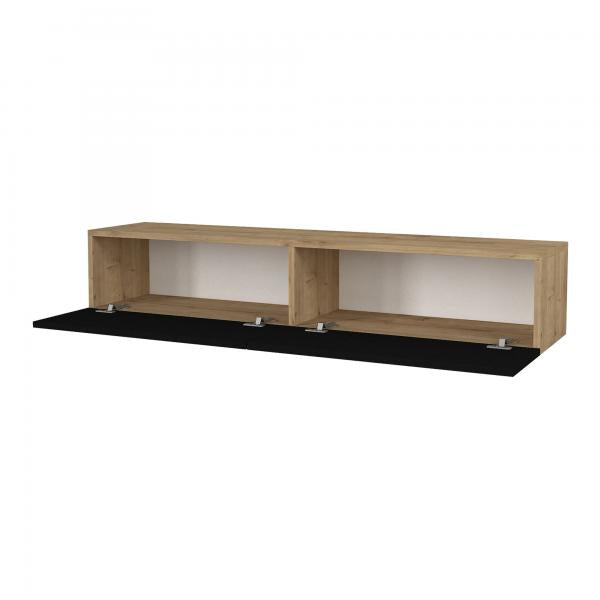 Fernsehschrank Toivakka 135x31x25cm Eichenoptik / Schwarz