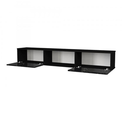 Fernsehschrank Paltamo 180x31x29,5cm Marmor, schwarz