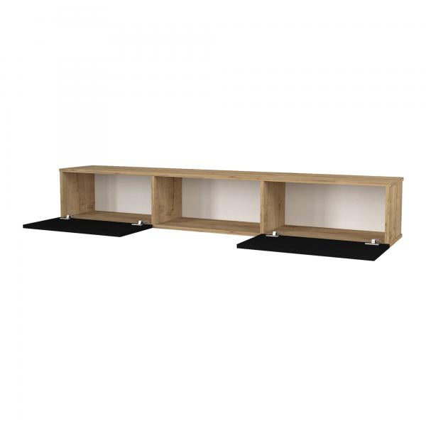 Fernsehschrank Paltamo 180x31x29,5cm Eiche / Schwarz