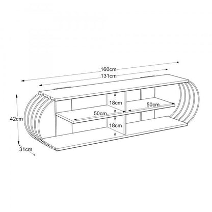 Fernsehtisch Robertsfors 160x31x42 cm Anthrazit / Schwarz