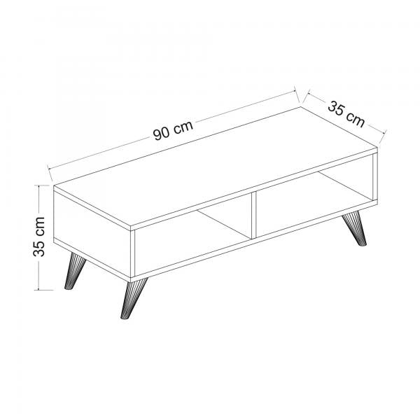 Table TV Aaskov 35x90x35 cm blanc