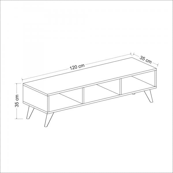 Table TV Aaskov 35x120x35 cm blanc