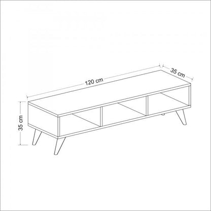 Table TV Aaskov 35x120x35 cm blanc