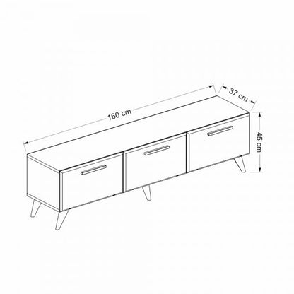 Table TV Brønderslev 45 x 160 x 37 cm blanc