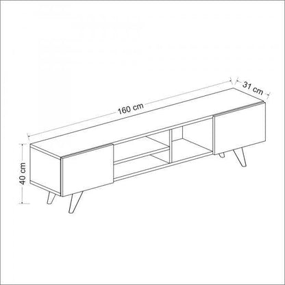 Table TV Assens 40x160x31cm chêne / noir