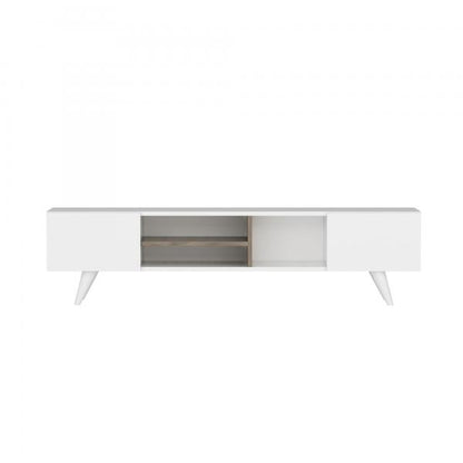 Table TV Assens 40x160x31cm blanc / noyer