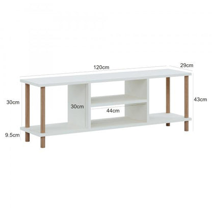 Ærøskøbing Meuble TV avec 2 compartiments de rangement 43 x 120 x 29 cm blanc