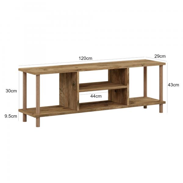 Fernsehtisch Ærøskøbing mit 2 Ablagefächern 43 x 120 x 29 cm Holzoptik