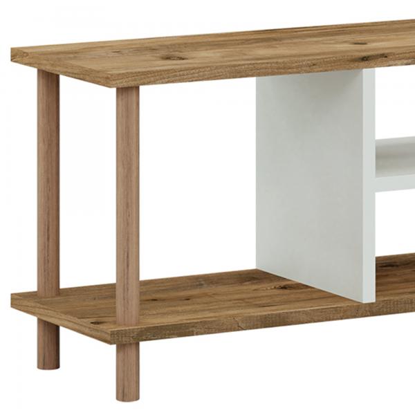 Fernsehtisch Ærøskøbing mit 2 Ablagefächern 43 x 120 x 29 cm Holzoptik/Weiss