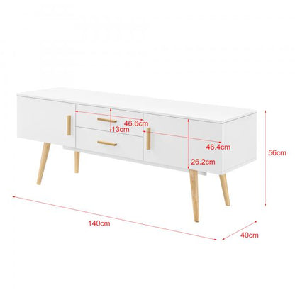 Fernsehtisch Alavus 140x40x56 cm Weiss