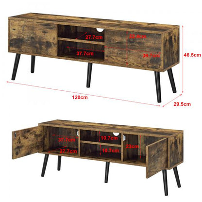 Mobile TV Eskilstuna 120 x 29,5 x 46,5 cm con 2 ante e 2 vani portaoggetti Tonalità legno scuro