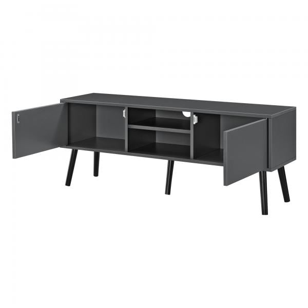 Mobile TV Eskilstuna 120 x 29,5 x 46,5 cm con 2 ante e 2 vani portaoggetti Grigio scuro