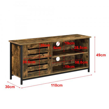 Fernsehtisch Engerdal 49x110x30cm mit Schrankfach und 2 Ablageflächen