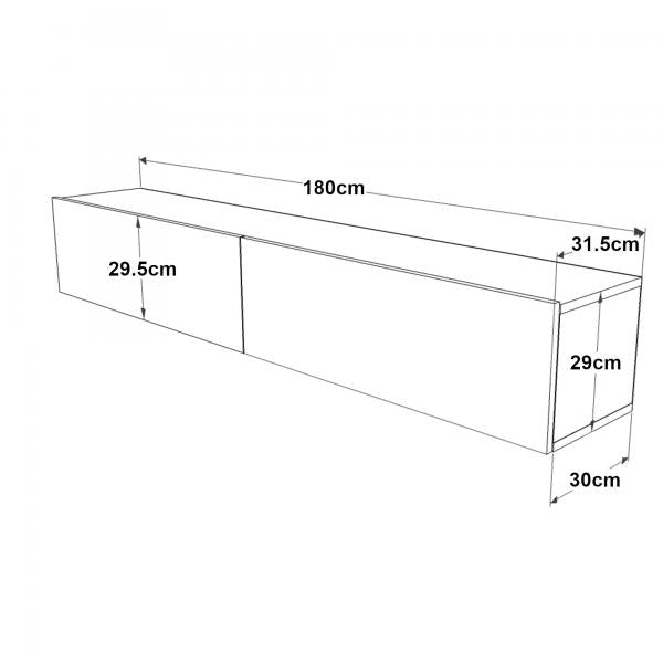 Fernsehtisch Lapinlahti 180 x 31,5 x 29,5 cm Eiche rustikal