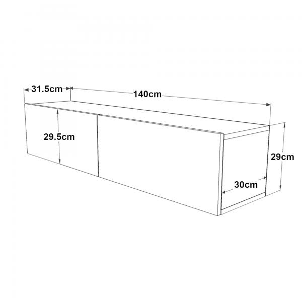 Table TV Lapinlahti 140 x 31,5 x 29,5 cm chêne rustique