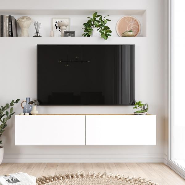 Mobile TV Lapinlahti 140 x 31,5 x 29,5 cm rovere rustico/bianco