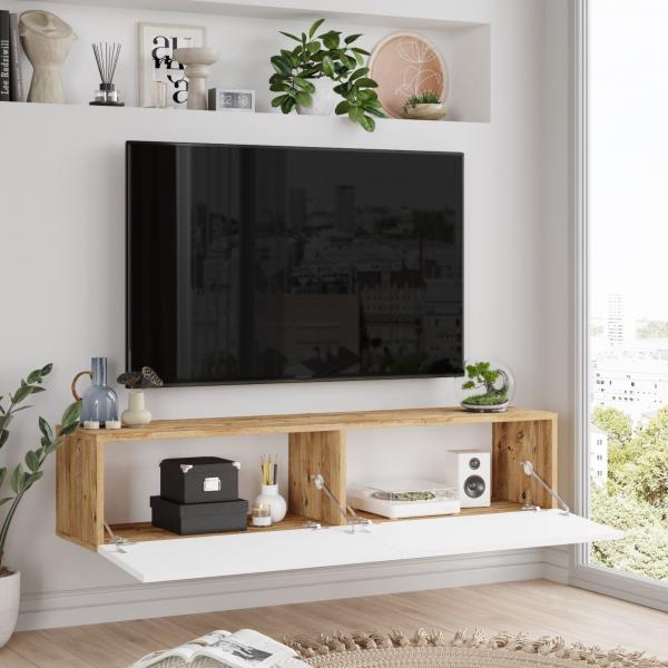 Mobile TV Lapinlahti 140 x 31,5 x 29,5 cm rovere rustico/bianco