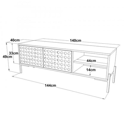 Table TV Lemi 144 x 40 x 49 cm chêne gris