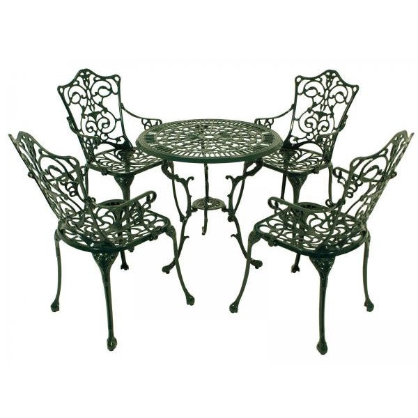 Bistroset LUGANO 5-teilig, Aluguss dunkelgrün - Palo24
