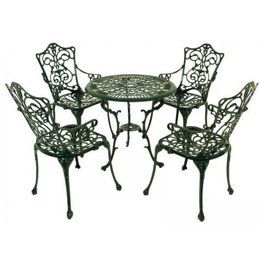 Bistroset LUGANO 5-teilig, Aluguss dunkelgrün - Palo24