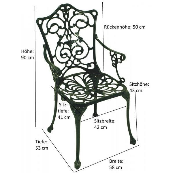 Bistroset LUGANO 5-teilig, Aluguss dunkelgrün - Palo24