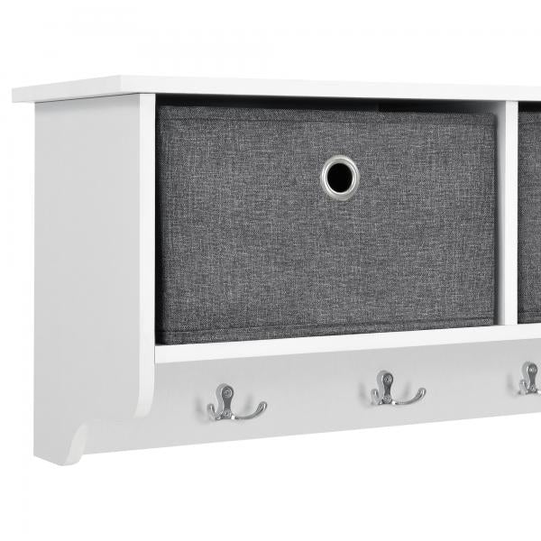 Wandgarderobe Horsens mit Aufbewahrungsboxen 100x20x30cm Weiss/Grau