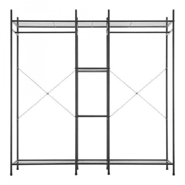 Garderobenständer mit 4 Ablagen 2 Stangen 150x150x40cm