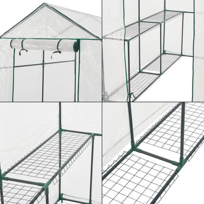 Gewächshaus Oosterhout mit Ablagen 120x186x190cm Transparent